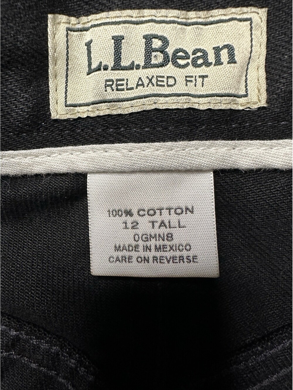 LL Bean Pants Womens 12 Tall Black Relaxed Fit Canvas Workwear Outdoor